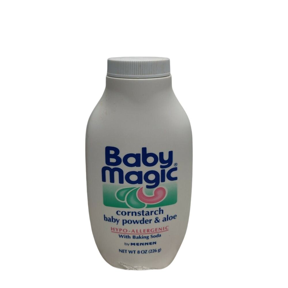 Vintage 1980s. sealed Baby Magic Corn Starch Powder 8 oz. (prop)